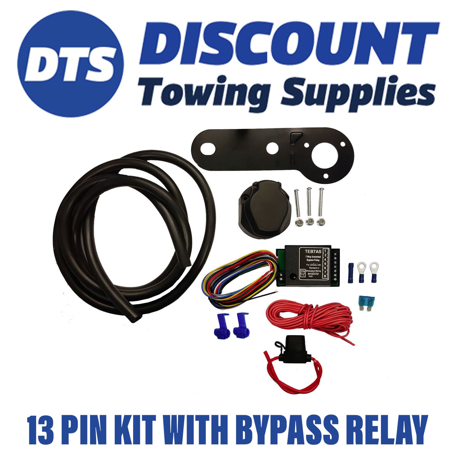 Universal 13 Pin Electric Towbar Wiring Kit Inc Bypass relay